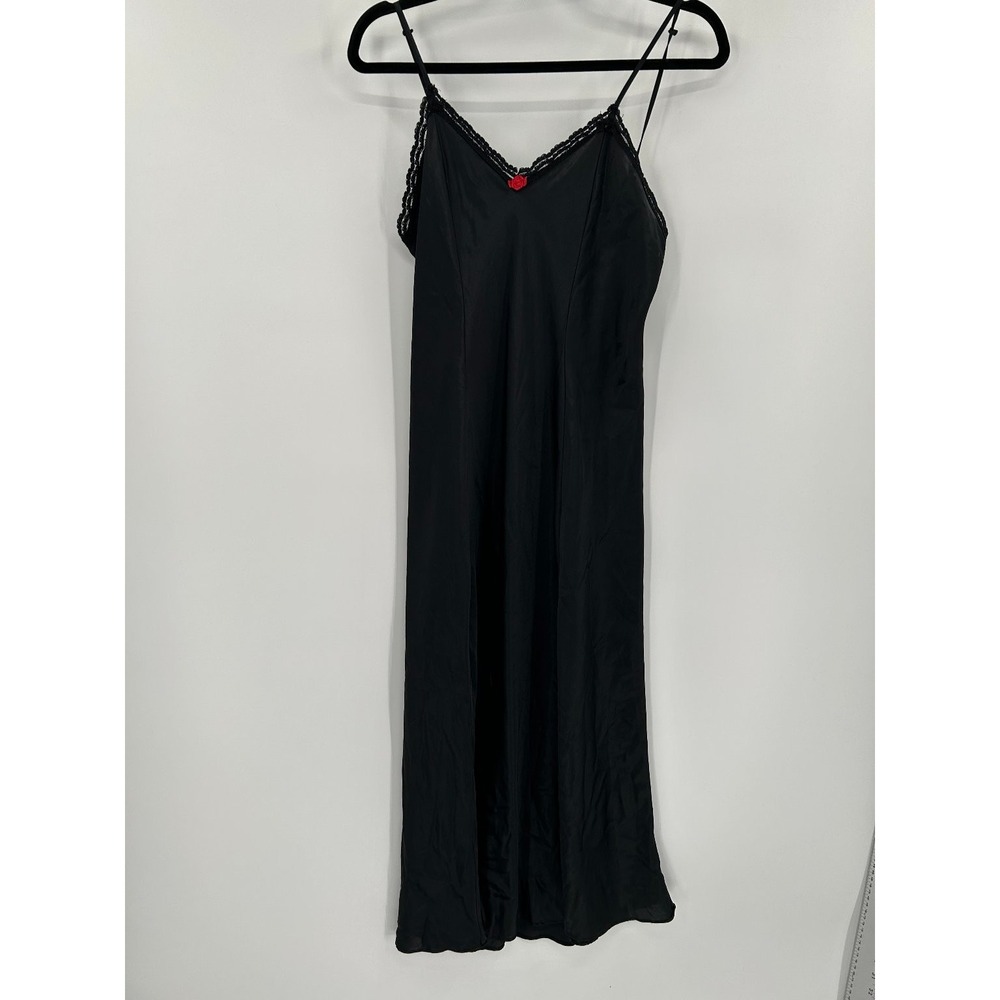 Inner Most Women's Black Slip Dress Size 18‎ Satin Lace Trim